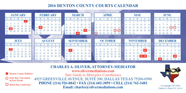Denton County Court Calendar 2016