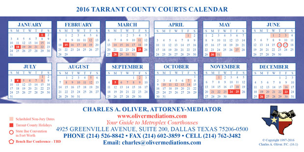 Tarrant County Court Calendar 2016